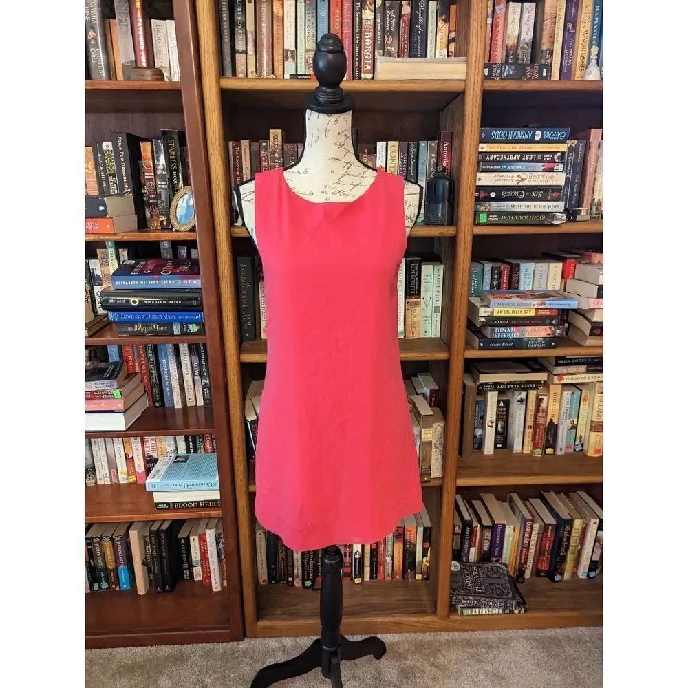 Alice + Olivia Barbie Pink Back Cutout Silk Mini Shift Dress Sz S Euc